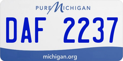 MI license plate DAF2237