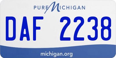 MI license plate DAF2238