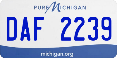 MI license plate DAF2239