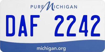 MI license plate DAF2242