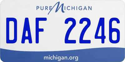 MI license plate DAF2246