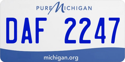 MI license plate DAF2247