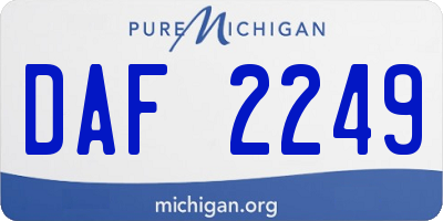 MI license plate DAF2249