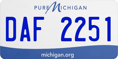 MI license plate DAF2251