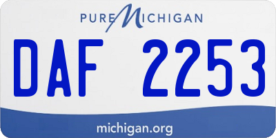 MI license plate DAF2253