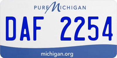 MI license plate DAF2254