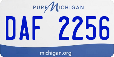 MI license plate DAF2256