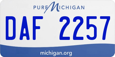 MI license plate DAF2257