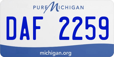 MI license plate DAF2259