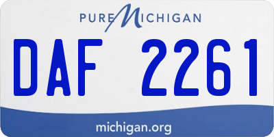 MI license plate DAF2261
