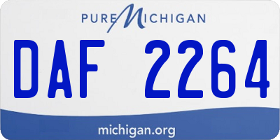 MI license plate DAF2264