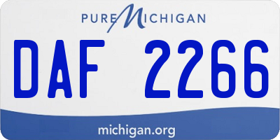 MI license plate DAF2266