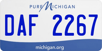 MI license plate DAF2267