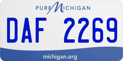 MI license plate DAF2269