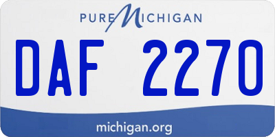 MI license plate DAF2270