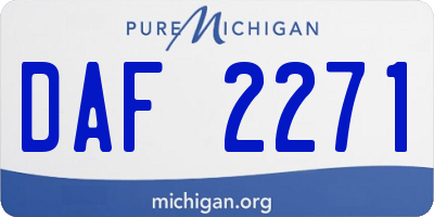 MI license plate DAF2271