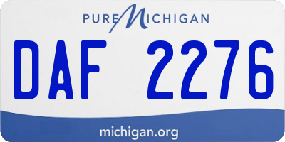MI license plate DAF2276