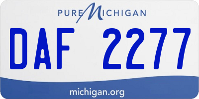 MI license plate DAF2277