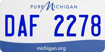 MI license plate DAF2278