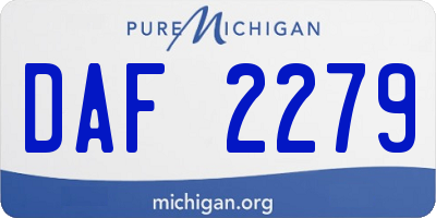 MI license plate DAF2279