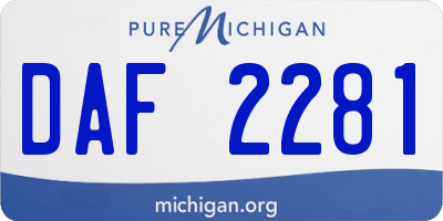 MI license plate DAF2281