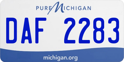 MI license plate DAF2283