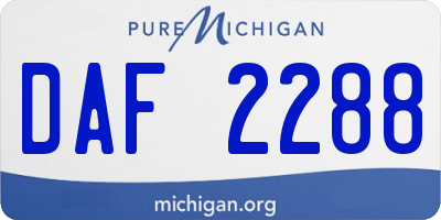 MI license plate DAF2288