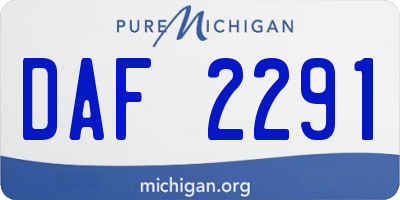 MI license plate DAF2291