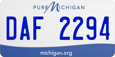 MI license plate DAF2294