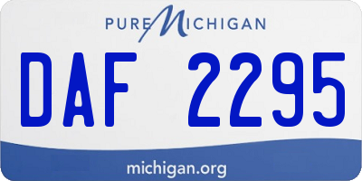 MI license plate DAF2295