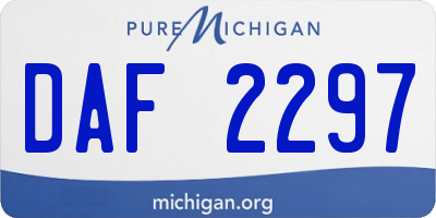 MI license plate DAF2297