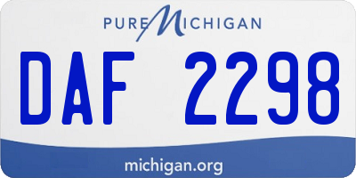 MI license plate DAF2298