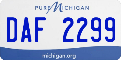 MI license plate DAF2299