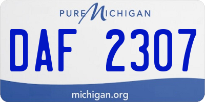 MI license plate DAF2307