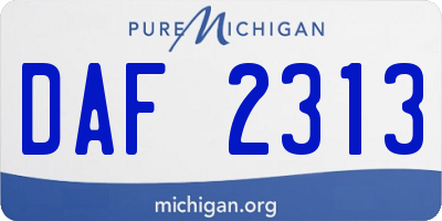 MI license plate DAF2313