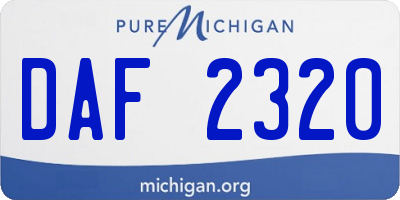 MI license plate DAF2320