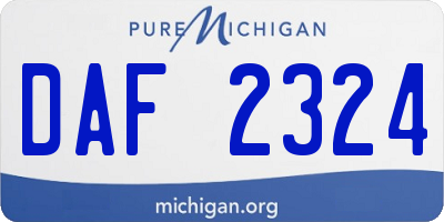 MI license plate DAF2324
