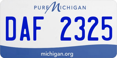 MI license plate DAF2325