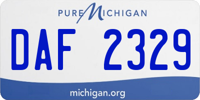 MI license plate DAF2329