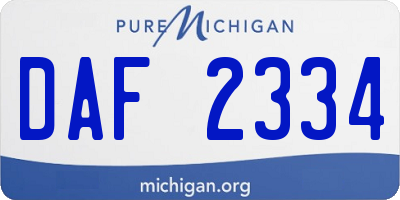 MI license plate DAF2334