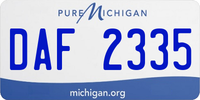 MI license plate DAF2335
