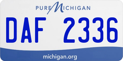MI license plate DAF2336