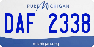 MI license plate DAF2338