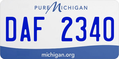 MI license plate DAF2340