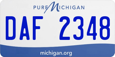 MI license plate DAF2348