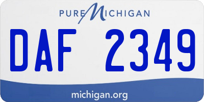 MI license plate DAF2349