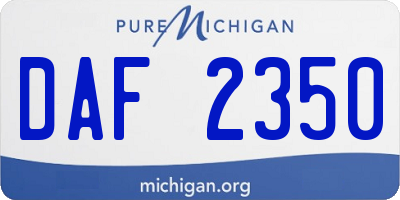 MI license plate DAF2350