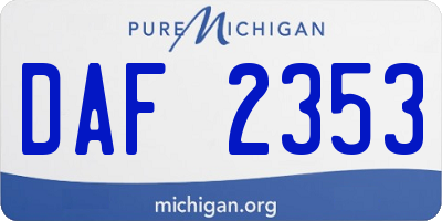 MI license plate DAF2353