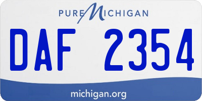 MI license plate DAF2354