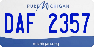 MI license plate DAF2357